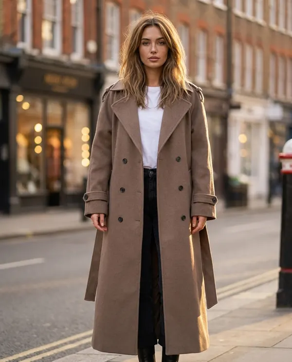 Satin Eve styling: Oversized Belted Trench Coat