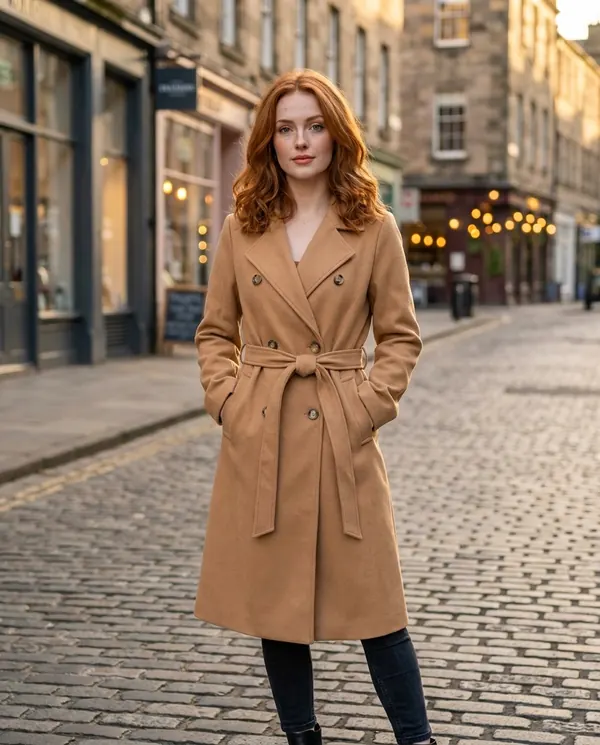 Satin Eve styling: Double-Breasted Wrap Trench Coat