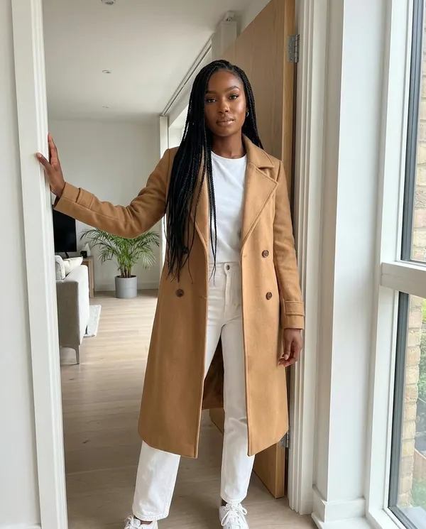 Satin Eve styling: Wool-Look Trench Coat