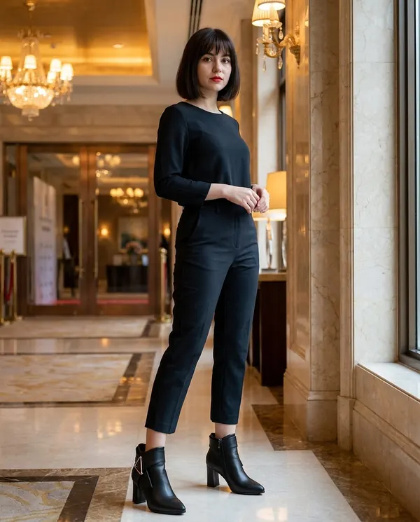 Satin Eve styling: Buckle-Wrap Heeled Ankle Boot