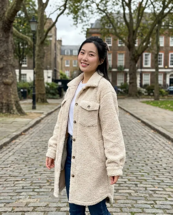 Satin Eve styling: Teddy Shirt Coat