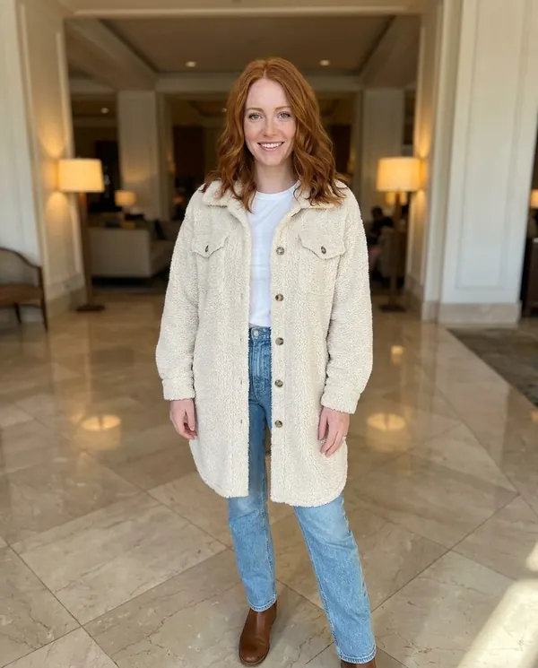 Satin Eve styling: Teddy Shirt Coat